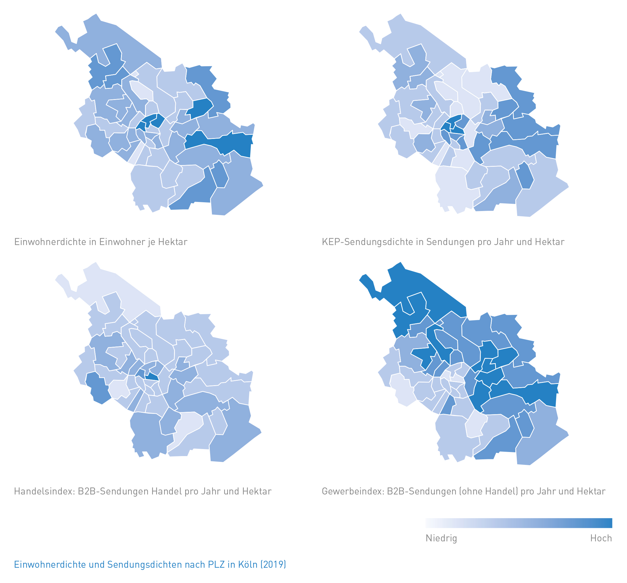 Abb_24 Einwohnerdichte und Sendungsdichten nach PLZ in Köln (2019)